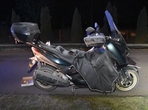 Motocykl biorący udział w wypadku drogowym