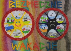 Dwie prace plastyczne na temat bezpiecznych wakacji