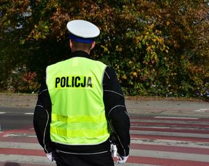 Policjant na przejściu dla pieszych