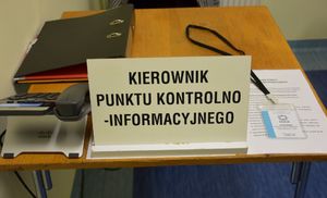 Tabliczka z napisem kierownik punktu kontrolno-informacyjnego