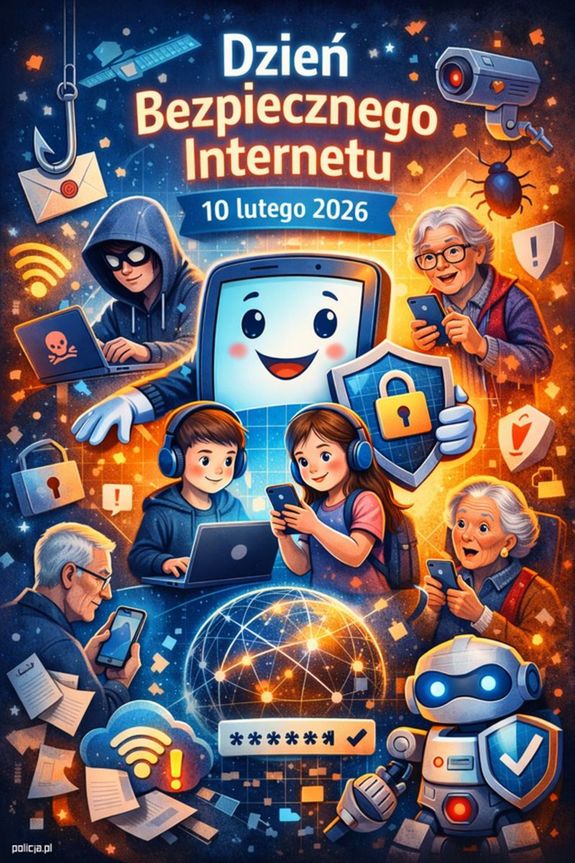 Kolorowa grafika informująca o Dniu Bezpiecznego Internetu
