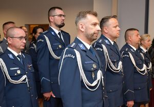 Policjanci podczas uroczystości
