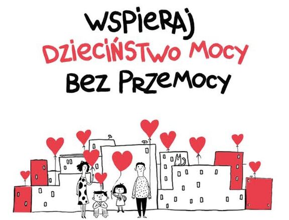 Grafika informująca o kampanii "Dzieciństwo bez przemocy"