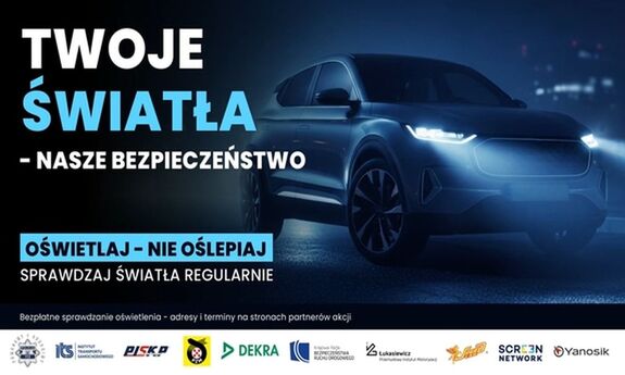 Grafika informująca o kampanii "Twoje światła - Nasze bezpieczeństwo"